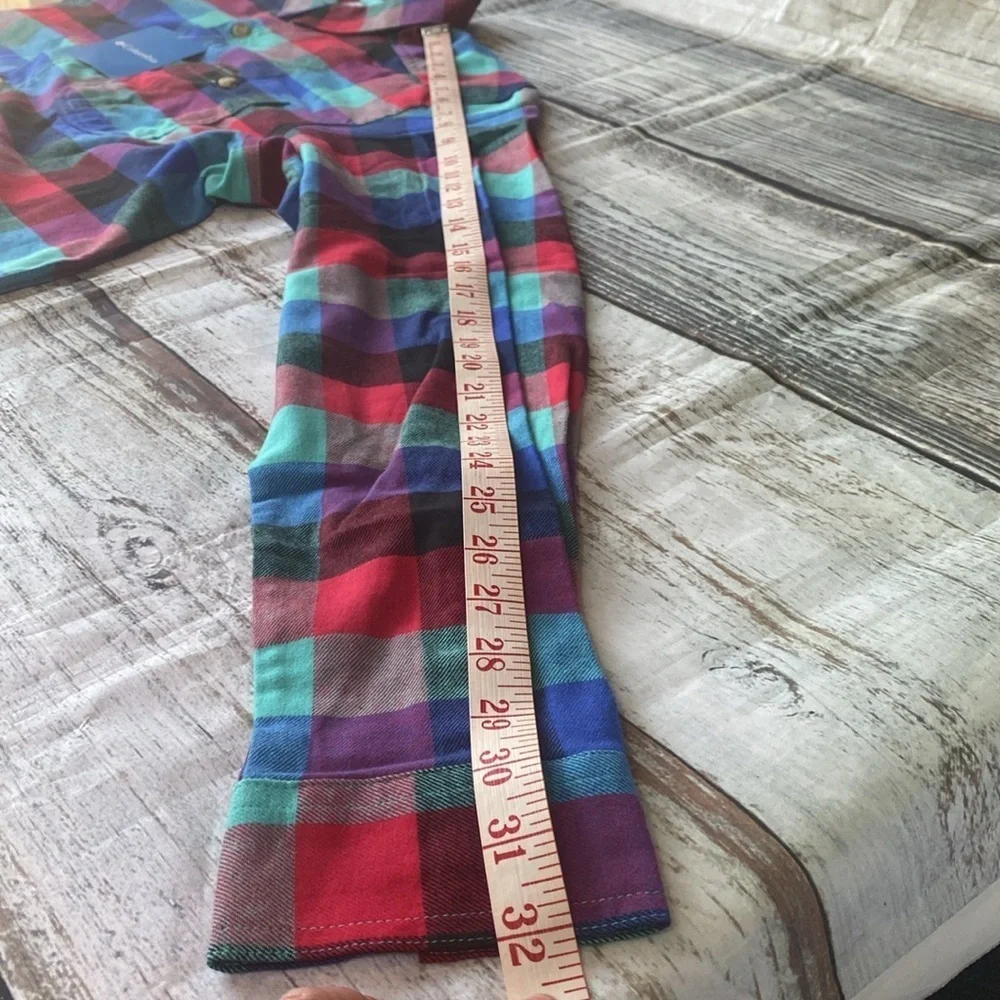 Columbia Men’s Cornell Woods Buffalo Checker Colorful Long Sleeve Shirt SZ XL - Picture 8 of 9